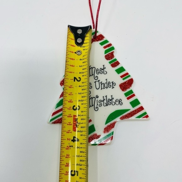 Meet Me Under the Mistletoe Tree Shaped Holiday Ornament - Picture 4 of 5